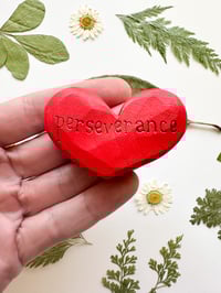 Image 1 of Perseverance - Mini Wood Burned Heart