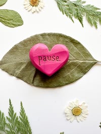 Image 3 of Pause - Mini Wood Burned Heart
