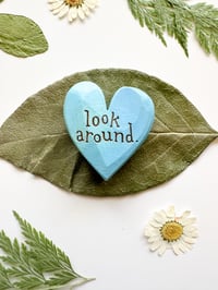 Image 3 of Look Around - Mini Wood Burned Heart
