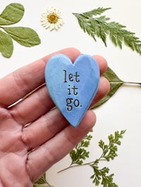 Image 1 of Let it Go - Mini Wood Burned Heart