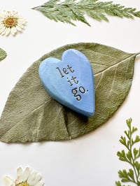 Image 2 of Let it Go - Mini Wood Burned Heart