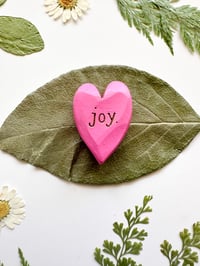 Image 3 of Joy - Mini Wood Burned Heart