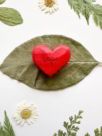 Image 3 of Hope - Mini Wood Burned Heart