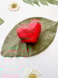 Image 2 of Hope - Mini Wood Burned Heart