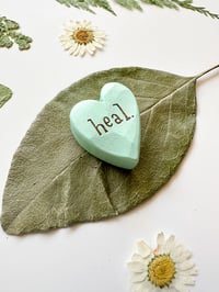 Image 2 of Heal - Mini Wood Burned Heart