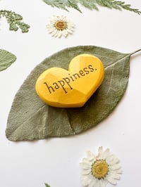 Image 2 of Happiness - Mini Wood Burned Heart