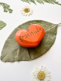 Image 2 of Gratitude - Mini Wood Burned Heart