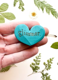 Image 1 of Glimmer - Mini Wood Burned Heart