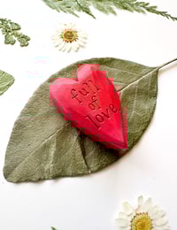 Image 2 of Full of Love Red - Mini Wood Burned Heart