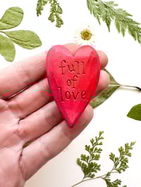 Image 1 of Full of Love Red - Mini Wood Burned Heart