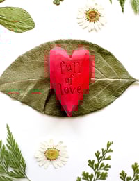 Image 3 of Full of Love Red - Mini Wood Burned Heart