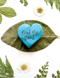 Image 3 of Find the Good - Mini Wood Burned Heart