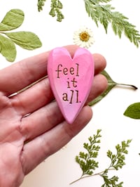 Image 1 of Feel it All - Mini Wood Burned Heart