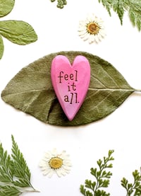 Image 3 of Feel it All - Mini Wood Burned Heart