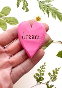 Image 1 of Dream - Mini Wood Burned Heart