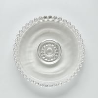 Image 3 of Plat Art Déco en verre bordure perlé vintage 1900 - Plateau en verre bord perles 