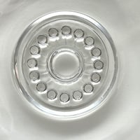 Image 6 of Plat Art Déco en verre bordure perlé vintage 1900 - Plateau en verre bord perles 