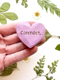 Image 1 of Connect - Mini Wood Burned Heart