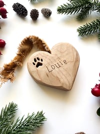 Image 2 of Handmade Paw Print Heart Ornament