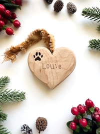 Image 3 of Handmade Paw Print Heart Ornament
