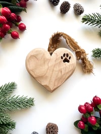 Image 6 of Handmade Paw Print Heart Ornament
