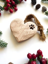Image 7 of Handmade Paw Print Heart Ornament