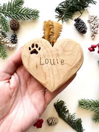 Image 1 of Handmade Paw Print Heart Ornament