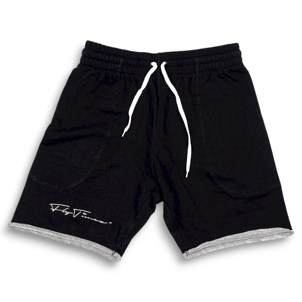 Image of FlyTimez "Signature" Embroidered Shorts (Black)