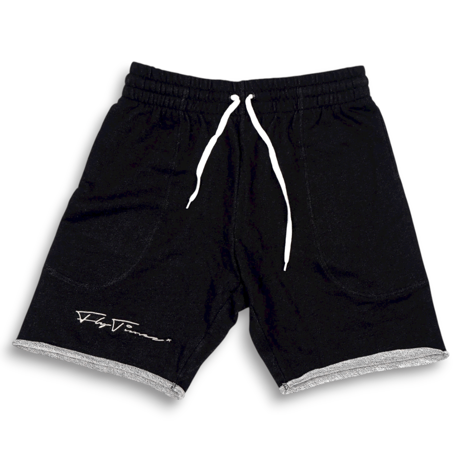 Image of FlyTimez "Signature" Embroidered Shorts (Black)