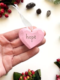 Image 5 of Handmade Mini Wood Burned Heart Ornament