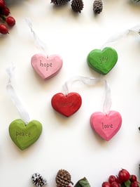 Image 6 of Handmade Mini Wood Burned Heart Ornament