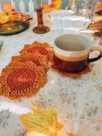 Image 3 of Autumn Sunflower Coasters - Dara's Cozy Crochet