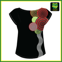 Image 2 of Morisset High School - Black/Red STAFF Ladies Cut Top - $40 inc GST