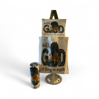 Image 1 of TMCraftyDesigns Tumbler + Matching Canvas Tote + Pouch – "With God All Things Are Possible" 