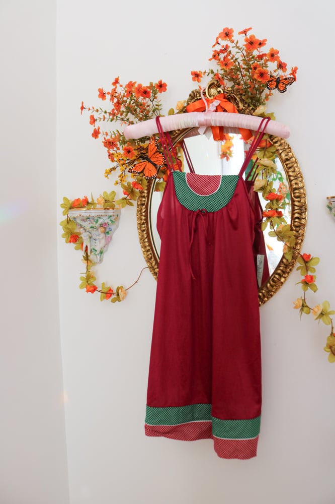 Image of NWTS 1970s Berkleigh Juniors Wine Red Mini Gown (Small)
