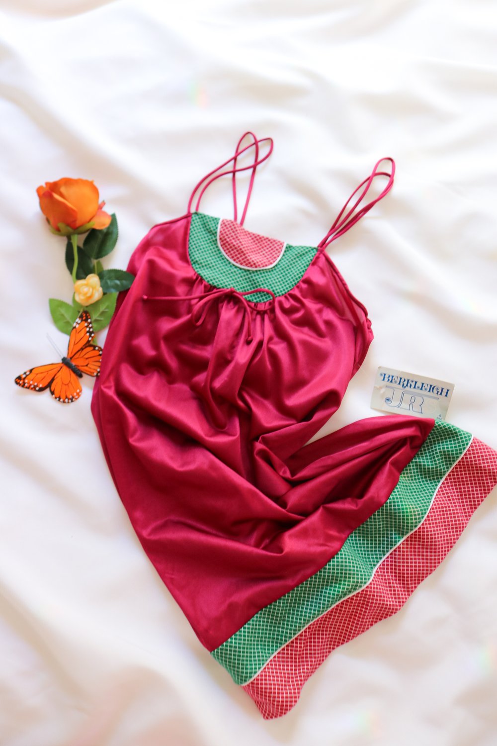 NWTS 1970s Berkleigh Juniors Wine Red Mini Gown (Small)