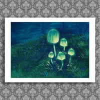 Poster Print - Glowy Mushrooms