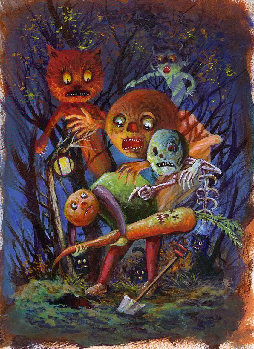 Image of "Don't Dig Up The Carrot" original acrylic painting