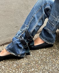 Image 6 of LEATHER STRAP RELAXED JEANS