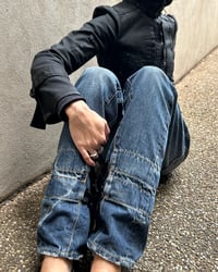 Image 7 of LEATHER STRAP RELAXED JEANS