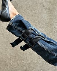 Image 1 of LEATHER STRAP RELAXED JEANS