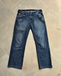 Image 3 of DARK WASH STRAIGHT LEG JEANS