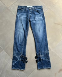 Image 4 of LEATHER STRAP RELAXED JEANS