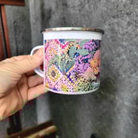 Image 1 of Granny Square Enamel Camping Mug