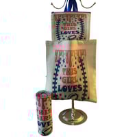Image 1 of  TMCraftyDesigns Custom Design Tumbler + Matching Canvas Tote + Pouch – "This Girl Loves Football"