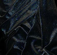 Velvet Spandex Black with Turquoise Glitter