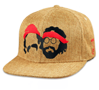 Image 1 of CHEECH AND CHONG SILHOUETTE TAN SNAPBACK WOVEN HEMP HAT