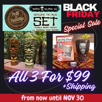 Black Friday All 3 Mug Bundle "Port o' Paradise" Genuine Mug Set and Native Drum Mug (Cocoa)