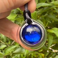 Image 6 of Blue on Silver Foil Pendant