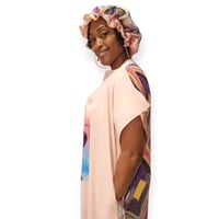 Image 3 of Higher Version of Self Multicolor w Matching Reversible Bonnet 